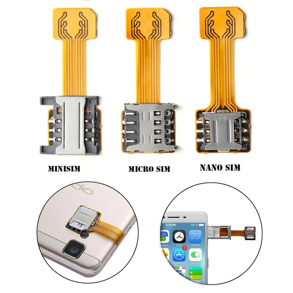 Гибридный двойной адаптер для двух SIM-карт SD 3 8/10 см Android-удлинитель 2 Nano Micro