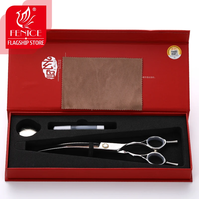Профессиональные изогнутые ножницы для ухода за собаками Fenice 7 0/7 5 дюйма Япония