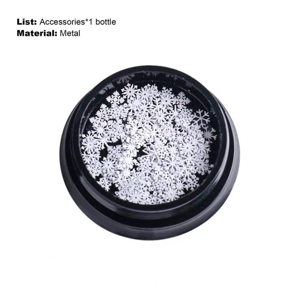 Металлические снежинки для ногтей с 3D-эффектом ультратонкие ломтики