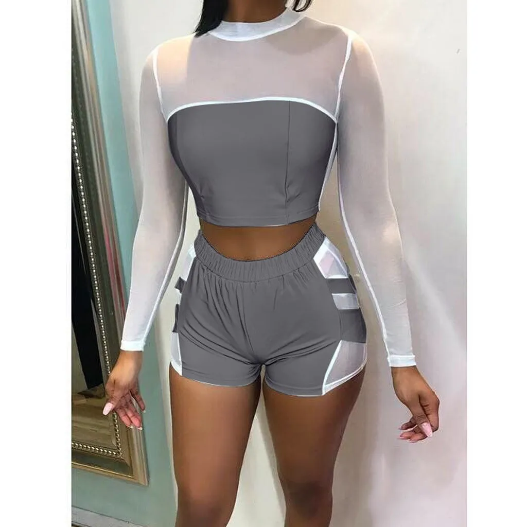 Зимний светящийся комплект для бега с длинным рукавом и штанами йоги Женский