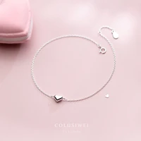 colusiwei simple design 925 sterling silver cute heart ankle for women child girl fashion link leg chain fine jewelry gift