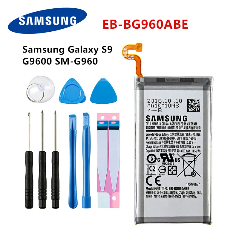 SAMSUNG-bater&iacute;a original para Samsung Galaxy S9, G9600, EB-BG960ABE, SM-G960F, G960F, G960, G960U, G960W + herramientas, SM-G960, 3000mAh-0