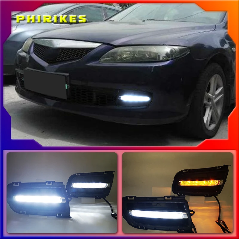 Для Mazda 6 2006 2007 2008 2009 дневные ходовые огни Светодиодный ные DRL Противотуманные фары