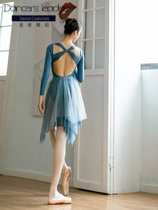 

Ballet Leotard Ink Printing Ballet Tutu Dancewear Female Adult Gym Suit Aerial Yoga Skating One-piece Exercise Suit