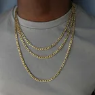 Многослойное ожерелье из нержавеющей стали для мужчин и женщин, модное классическое колье Фигаро, длинная цепь, Ювелирное Украшение, 2020