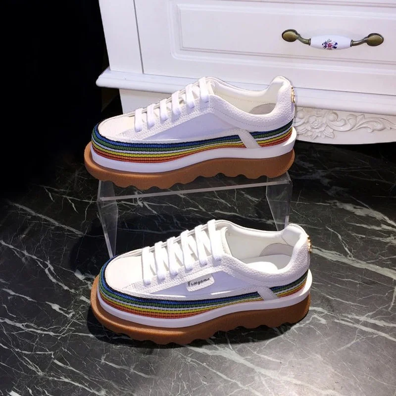 

Wild platform sponge cake women's shoes soft leather online celebrity ins2021 spring and autumn casual shoes shoes tide