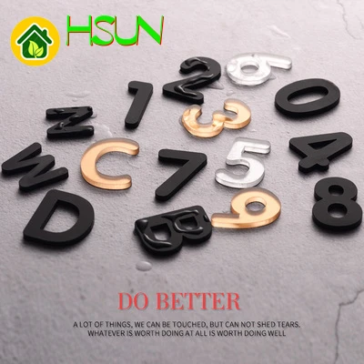 Трехмерные 3d номер комнаты тарелки в форме букв цифра наклейка для дома отеля