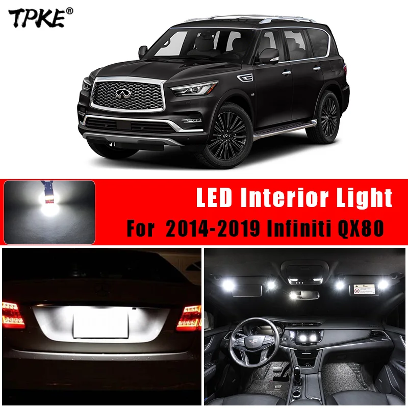 TPKE 13X Белый светодиодный интерьер комплект ламп для 2014 2019 Infiniti QX80 Купол Карта