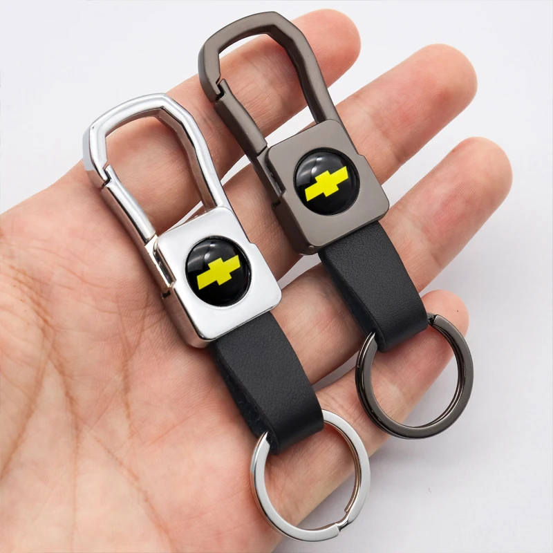 

High Grade Gift Leather Car Key Chain Creative Men Metal Keyring for Chevrolet- Camaro Silverado cruze malibu Captiva Traverse