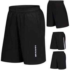 Мужские джоггеры, шорты для фитнеса, бодибилдинга, повседневные шорты для тренировок, футбола, баскетбола, светоотражающие полосы, мужские шорты до колена