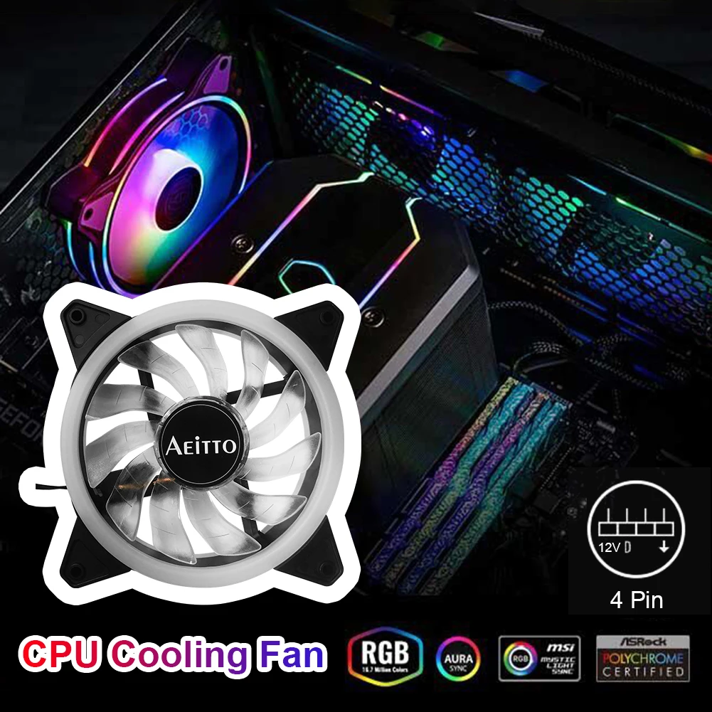 

Cooling PC Radiator CPU Fan PC Case Cooling CPU Fan 4 Pin Quiet Silent Computer Chassis Radiator Heatsink