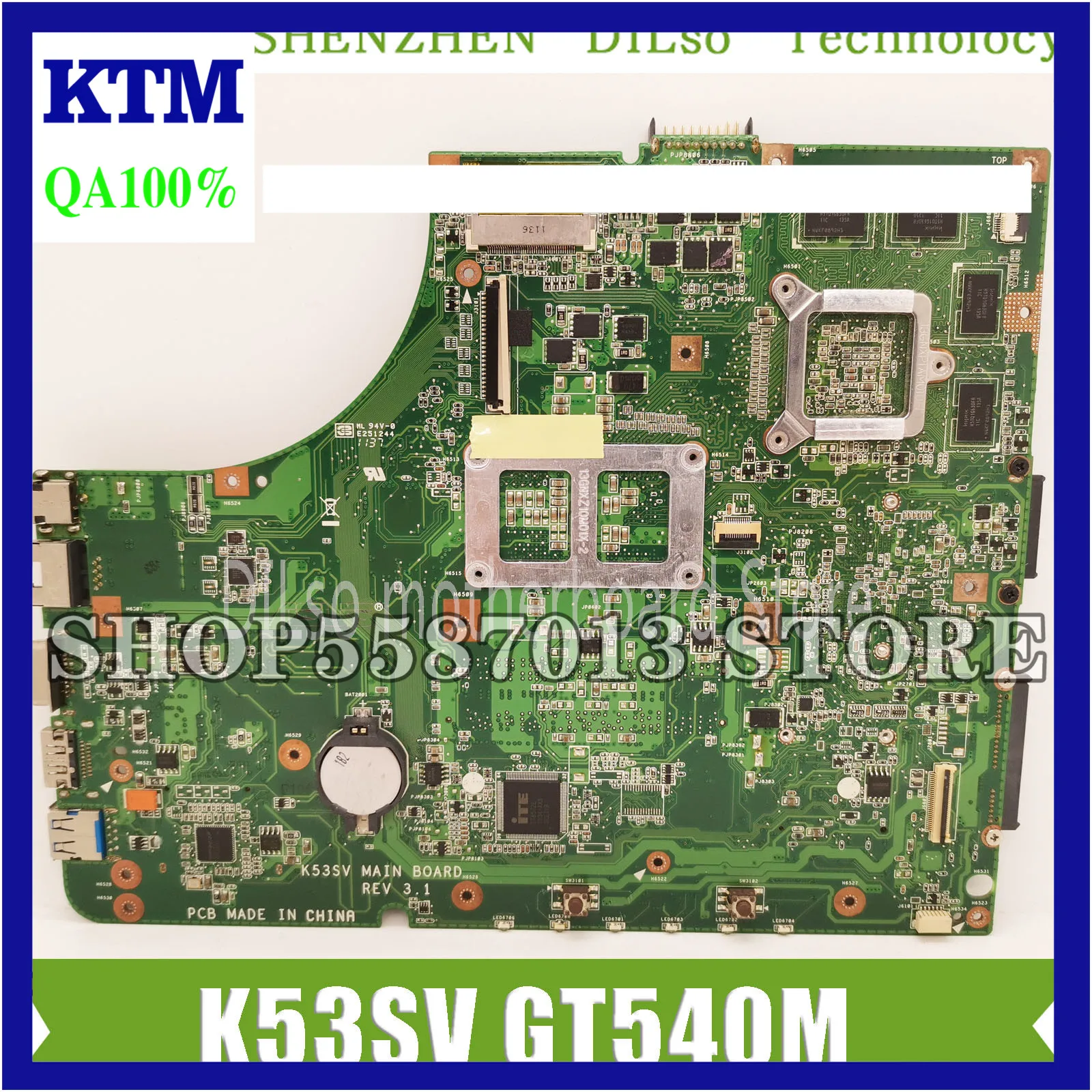 

KEFU K53SV For ASUS K53S K53S K53SM K53SC K53SJ Mainboard Motherboard GT540M-1G Motherboard integrated Test
