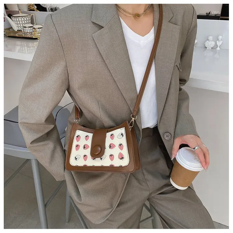 

Cute Solid Color Small PU Leather Shoulder Bags For Women 2021 Summer Simple Handbags and Purses Female Travel Totes