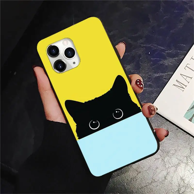 

Cute Cat Painted Phone Case for iPhone 11 12 pro XS MAX 8 7 6 6S Plus X 2020 XR Mini