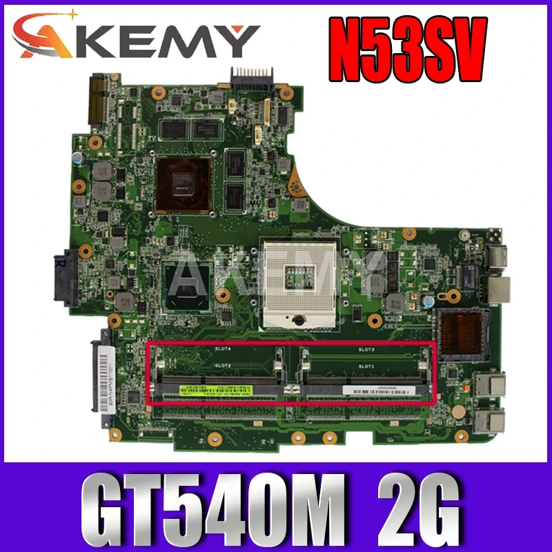 

N53SM материнская плата 2 * Слоты GT540M 2G для ASUS N53S N53SV N53SN N53SM материнская плата для ноутбука N53SM материнская плата 100% тестовая работа
