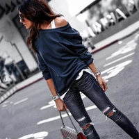 2021 oversize tee shirt women long sleeve one shoulder backless tshirts top england high street style women girls y2k clothes