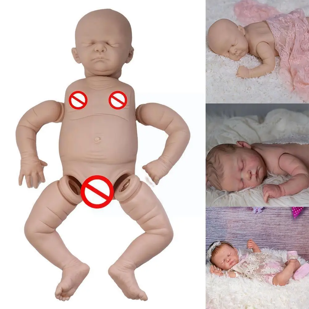 

20 inch Rebirth Doll kit Full Body Soft Silicone Doll Doll Supply Doll Kit Unpainted Sleeping Parts Lifelike Kit Doll Unfin A2M0