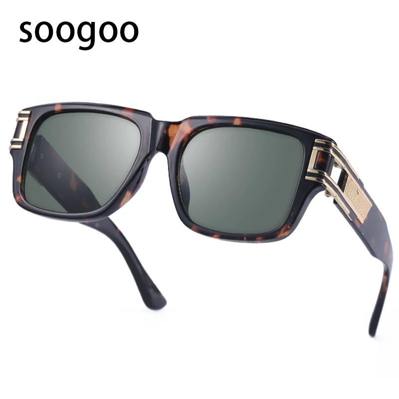 

Large Square Frame Sunglasses Men's 2021 Fashion Luxury Brand Designer High Quality Sun Glasses For Women Vintage Sunglass UV400