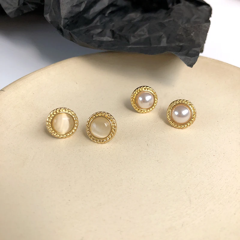 

925 Silver Needle Women Jewelry Round Stud Earrings Popular Design Sweet Korean Temperament Girl Earrings For Party Wedding Gift