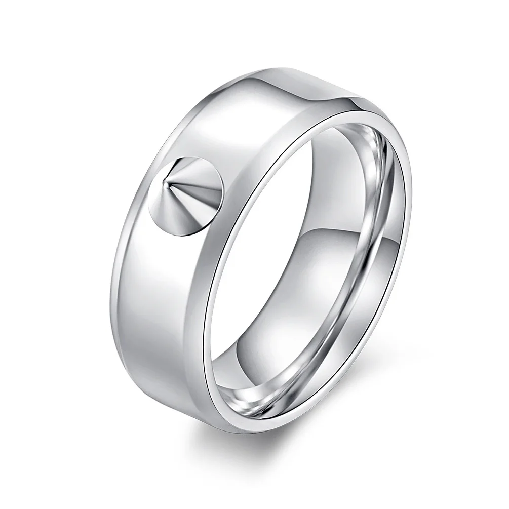 

Titanium Steel Rivet Broken Window Anti Wolf Ring Simple Metal Spiked Ring