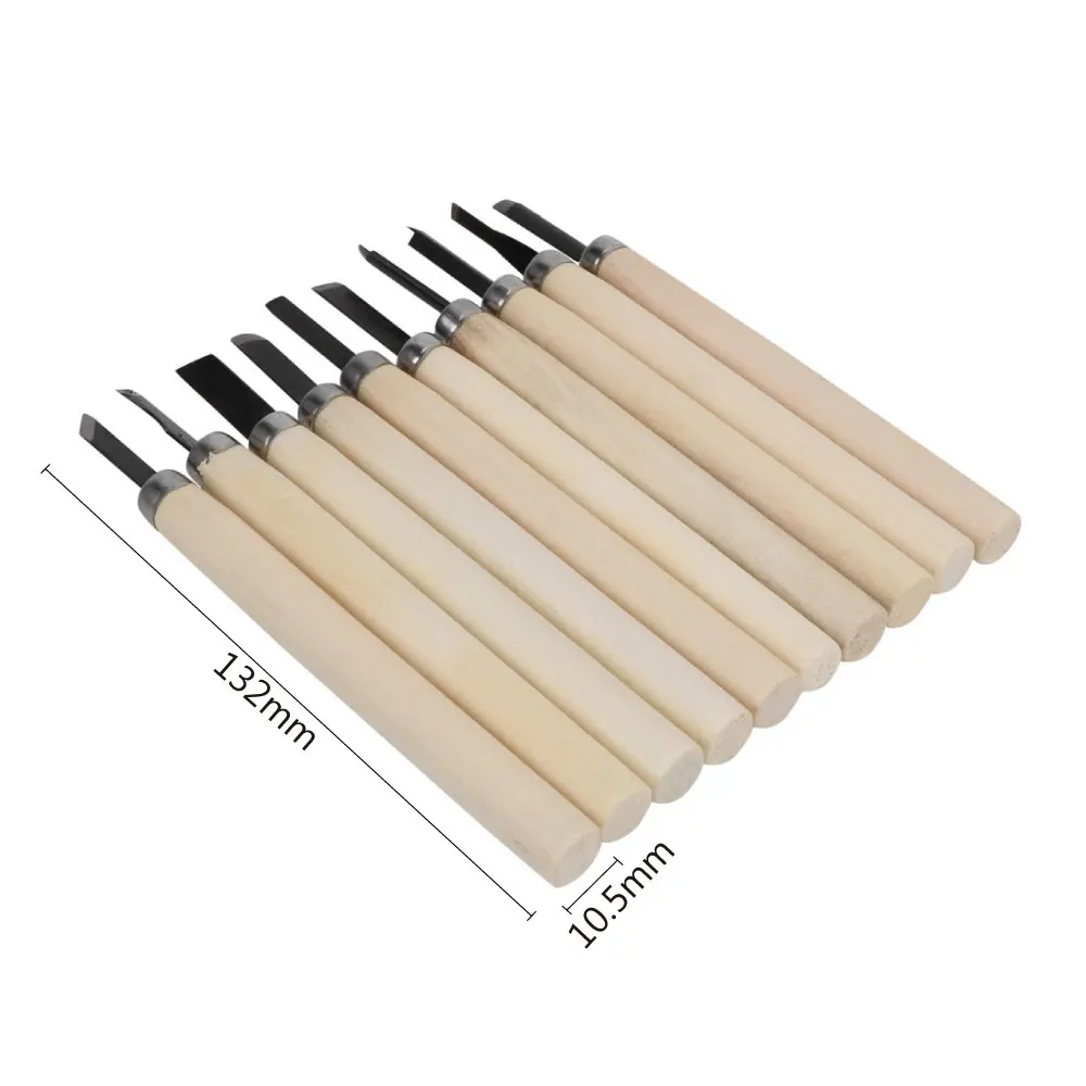 

DIYWORK Chisel 10pcs/Set DIY Hand Tool Hand Wood Carving Knife Tool Detailed Woodworking Hand Tool