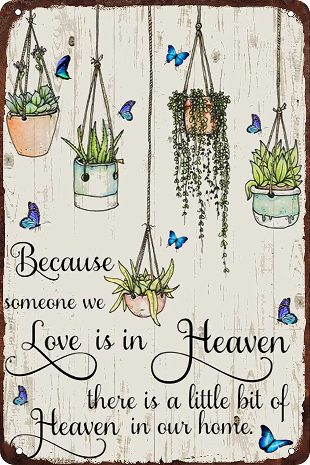 

kegill Because Someone We Love is in Heaven There is a Little Bit of Heaven Tin Signs Metal Vintage Pub Wall Decor for Man Cave