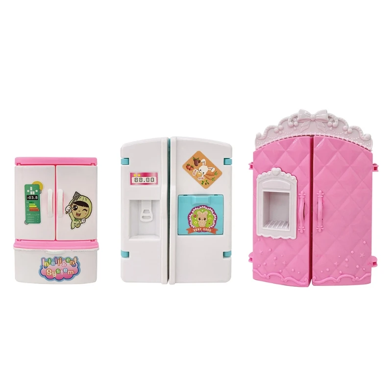 

Miniature Model Refrigerator Dollhouse Kitchen Accessory Realistic Playset 3Size