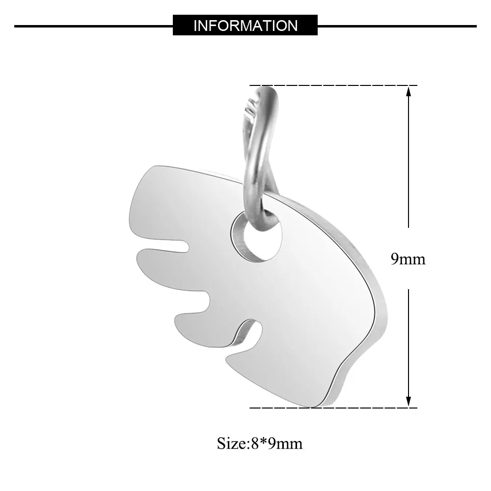 Fnixtar 5pcs/lot Stainless Steel High Quality Polished Bear Animal Metal Charm 8*9mm Pendant for DIY Making Necklace Accessoreis | Украшения