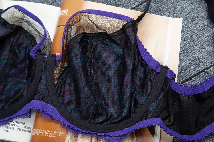 BAICLOTHING размера плюс женское нижнее белье с полным покрытием на косточках без косточек, кружевной Цветочный Бюстгальтер Без подкладки для женщин 30~ 44 D DD E F FF G