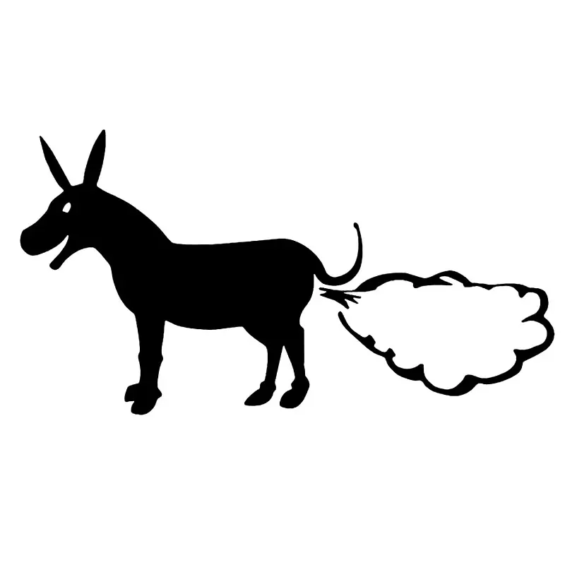 Смешные автомобильные стикеры Ослик пердеть лобовое стекло бампер