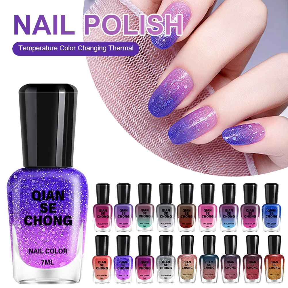 

7ml Temperature Color Nail Polish Changing Thermal Fast Drying Water-based Gradient Nail Varnish Manicure Supplies Nail Art Gel