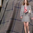 Кофейная клетчатая твидовая шерстяная ткань, осеннее платье, куртка, швейная ткань, портновский Текстиль