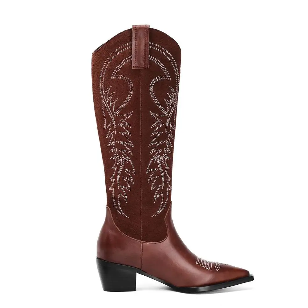 Ботинки krazing pot длинные из натуральной кожи без застежки на высоком каблуке с