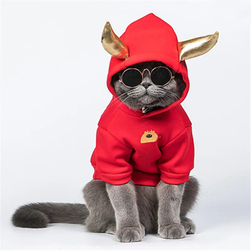 

Chinese New Year Dog Clothes Hoodies Cat Dog Coat Sweatshirt Poodle Bichon Schnauzer Pug French Bulldog Clothing Dropshipping