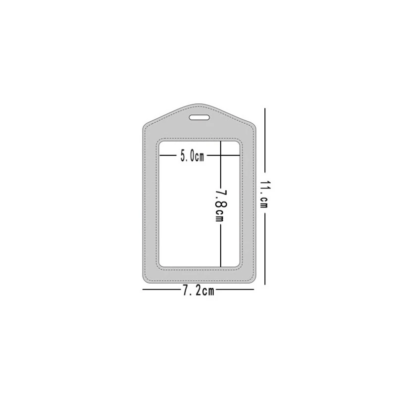 

Leather Card Holder Double-sided Transparent Work ID Card Holder Work Card Pass Cover Retractable Easy Pull Lanyard