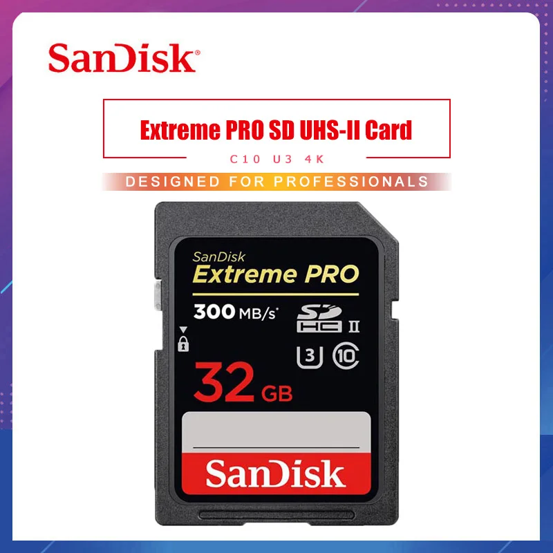 Sandisk Extreme Pro 32 Гб SDHC UHS 2 U3 класс 10 карта флэш памяти скорость до 300 для цифровой