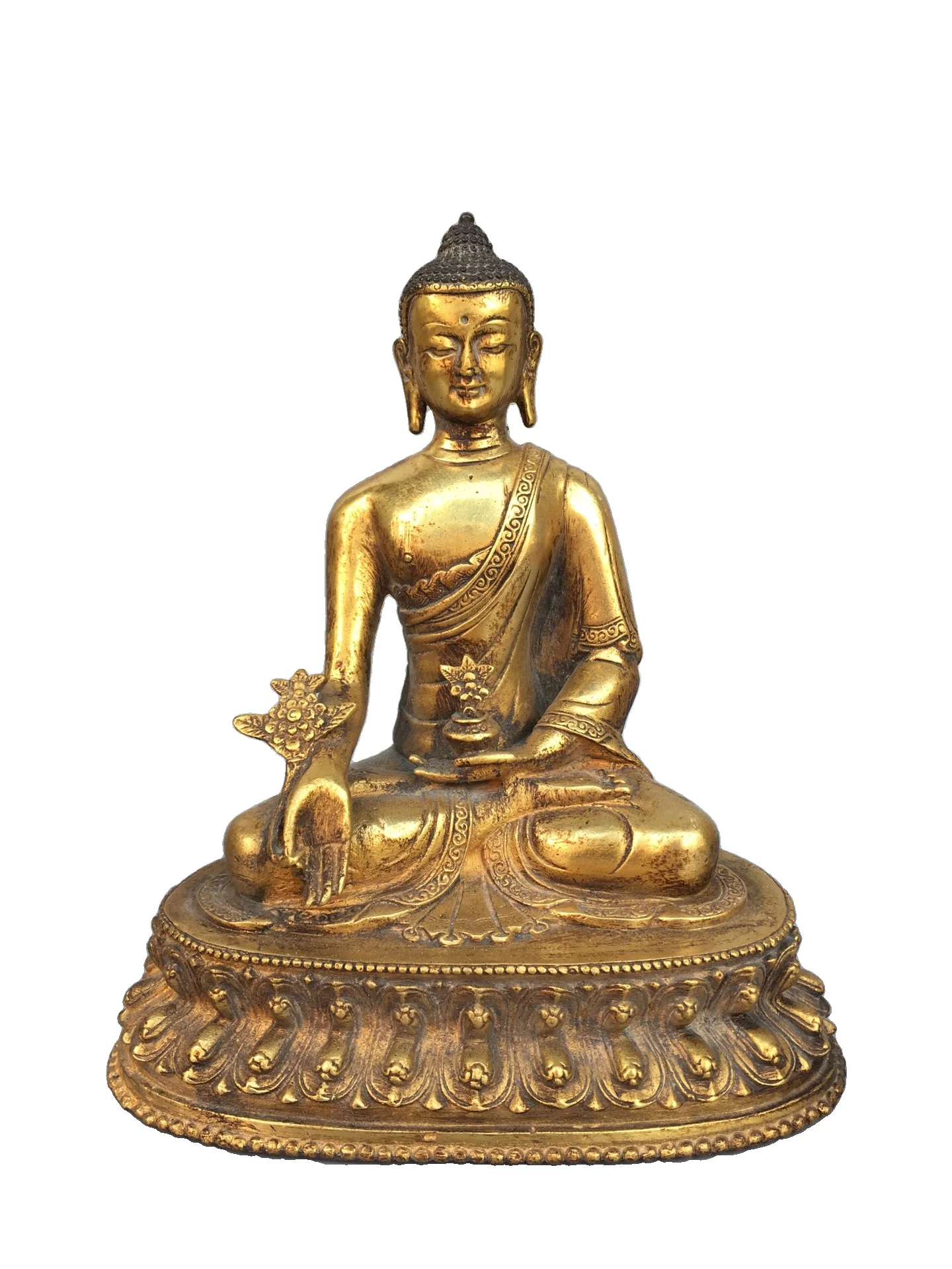 

Laojunlu Bronze-Gilt Sakyamuni Buddha Statue Antique Bronze Masterpiece Collection Of Solitary Chinese Traditional Style Jewelry