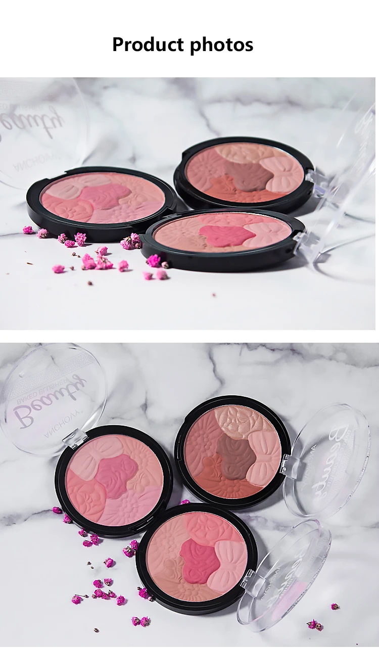 5 цветов уход за кожей лица минеральный пигмент Макияж Румяна Cosmestics Rouge палитры