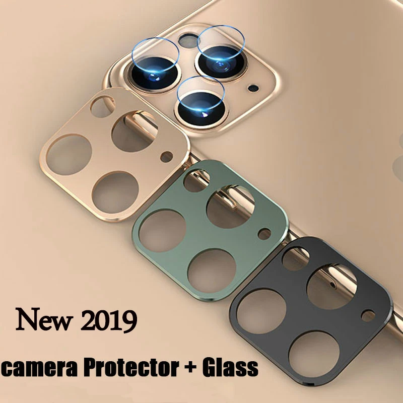 Стекло для объектива камеры + металлическое кольцо iphone 11 Pro Max закаленное защитное
