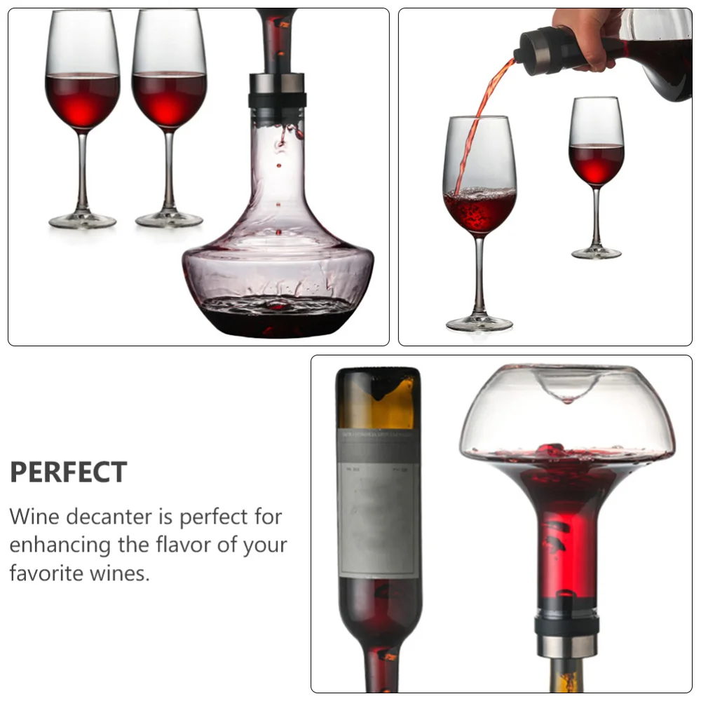 

1pc Glass Decanter Household Transparent Decanter Red Dispenser