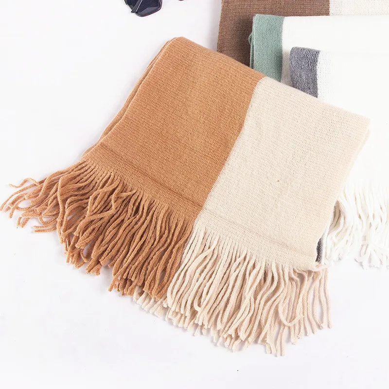 Шарф 2019 Nikkei длинный шерстяной шарф с кисточками Женский вязаный шаль | Аксессуары