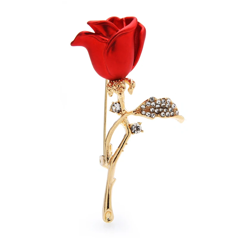 

Wuli&baby New Soft Enamel Rose Flower Brooches For Women Beauty Red Blue Flower Party Office Brooch Pins Gifts