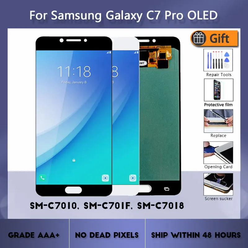 

ORIGINAL 5.7'' LCD Display For Samsung Galaxy C7010 LCD Screen C7 Pro SM-C7010Z C7pro Display Touch Screen Digitizer Assembly