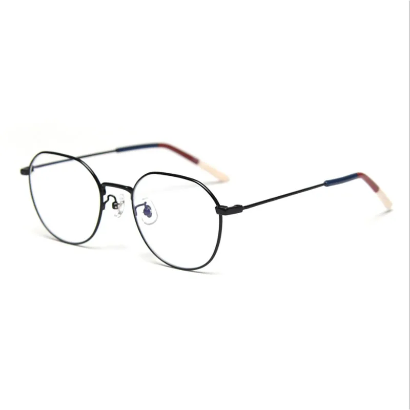 

49453 Retro Metal Glasses Frame Men and Women Fashion Optical Computer Eyeglasses Trend Flat Mirror