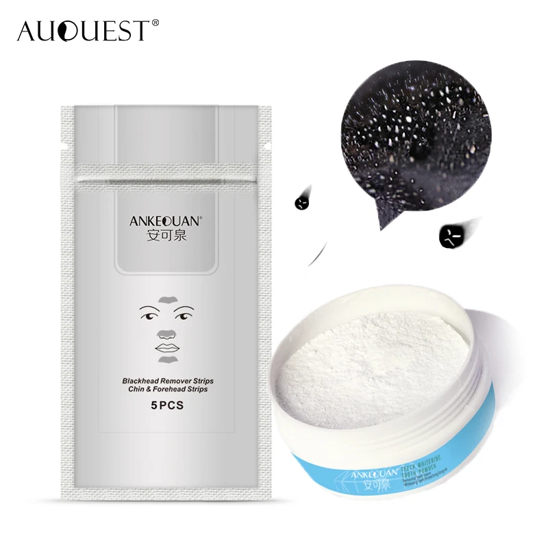 AuQuest белой зубной порошок отшелушивающее средство для лица носа Чистка Пор маска
