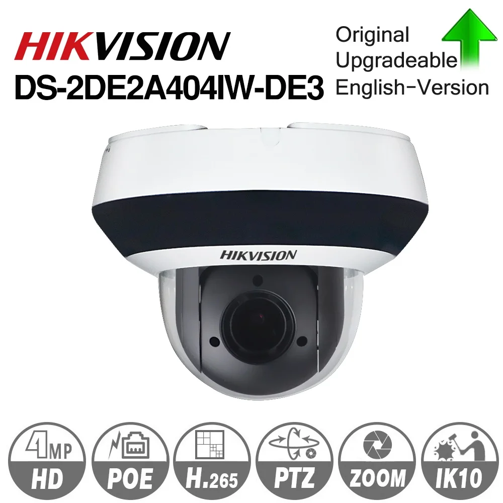 Hikvision оригинальная PTZ IP камера DS-2DE2A404IW-DE3 обновляемая 2,8-12 мм 4x зум с POE H.265 CCTV видеонаблюдение