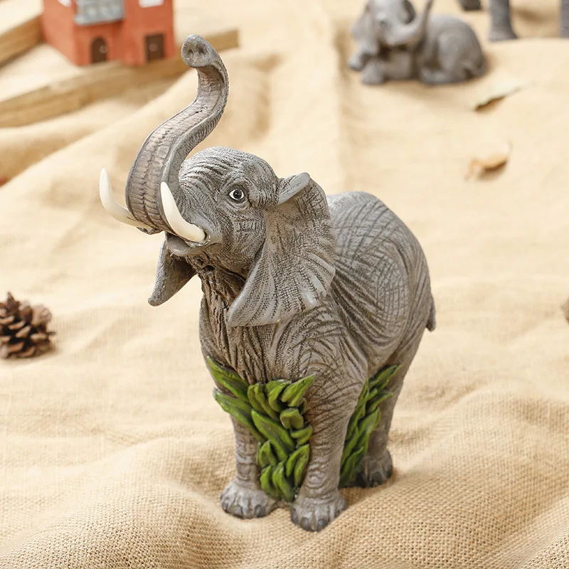 

Creative Size Super Cute Elephant Home Furnishings Elephant Animal Resin Crafts