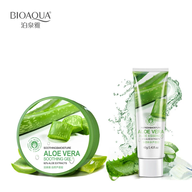 

BIOAQUA Natural Aloe Vera Smooth Gel Acne Whitening Treatment Face Cream+Repair After Sun Sleeping Mask Skin Care Set 2 Pcs