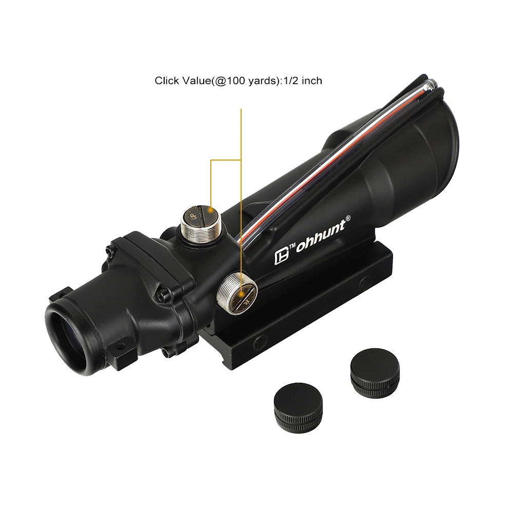 Tactical 5x35 ACOG Style Real Fiber Red or Green Glass Illuminated Chevron Etched Reticle Optics Sights Hunting RifleScopes | Спорт и