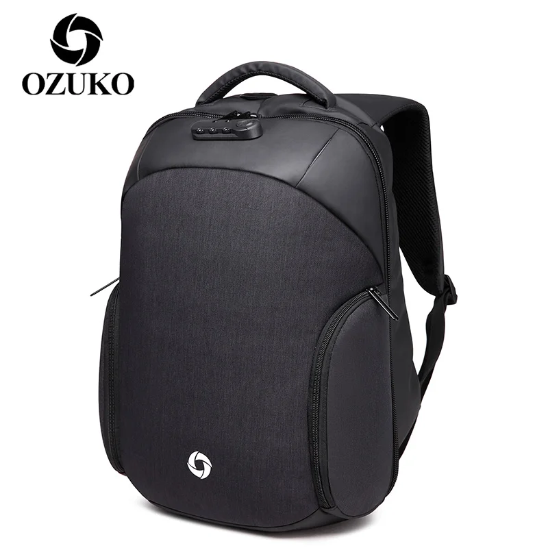 

Рюкзак для ноутбука OZUKO для мужчин, многофункциональный дорожный ранец с USB-зарядкой и защитой от кражи, водонепроницаемые мешки